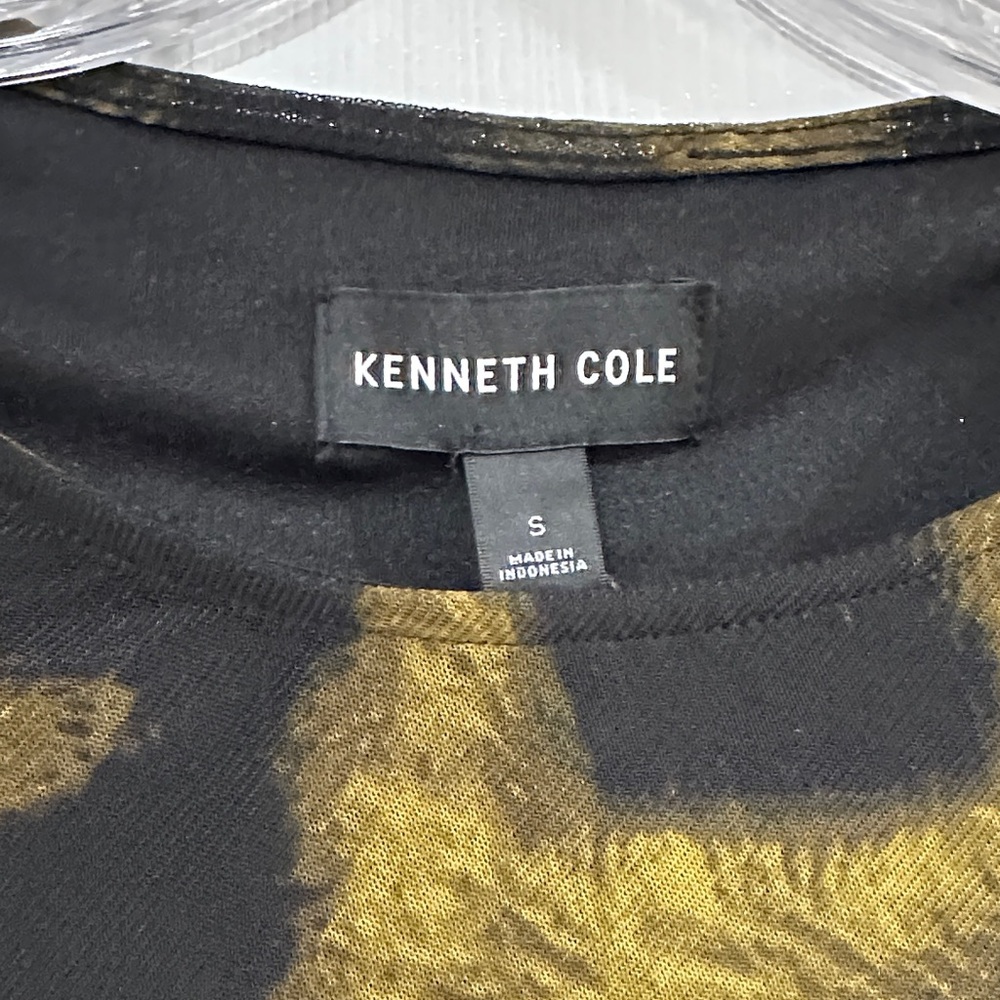 Kenneth Cole Black and Gold Animal Print Dress